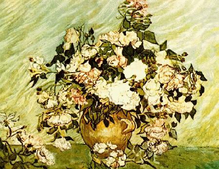 Vincent Van Gogh Pink and White Roses china oil painting image